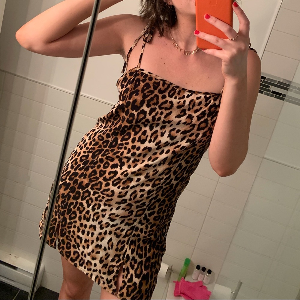 Leopard Print Slip Dress